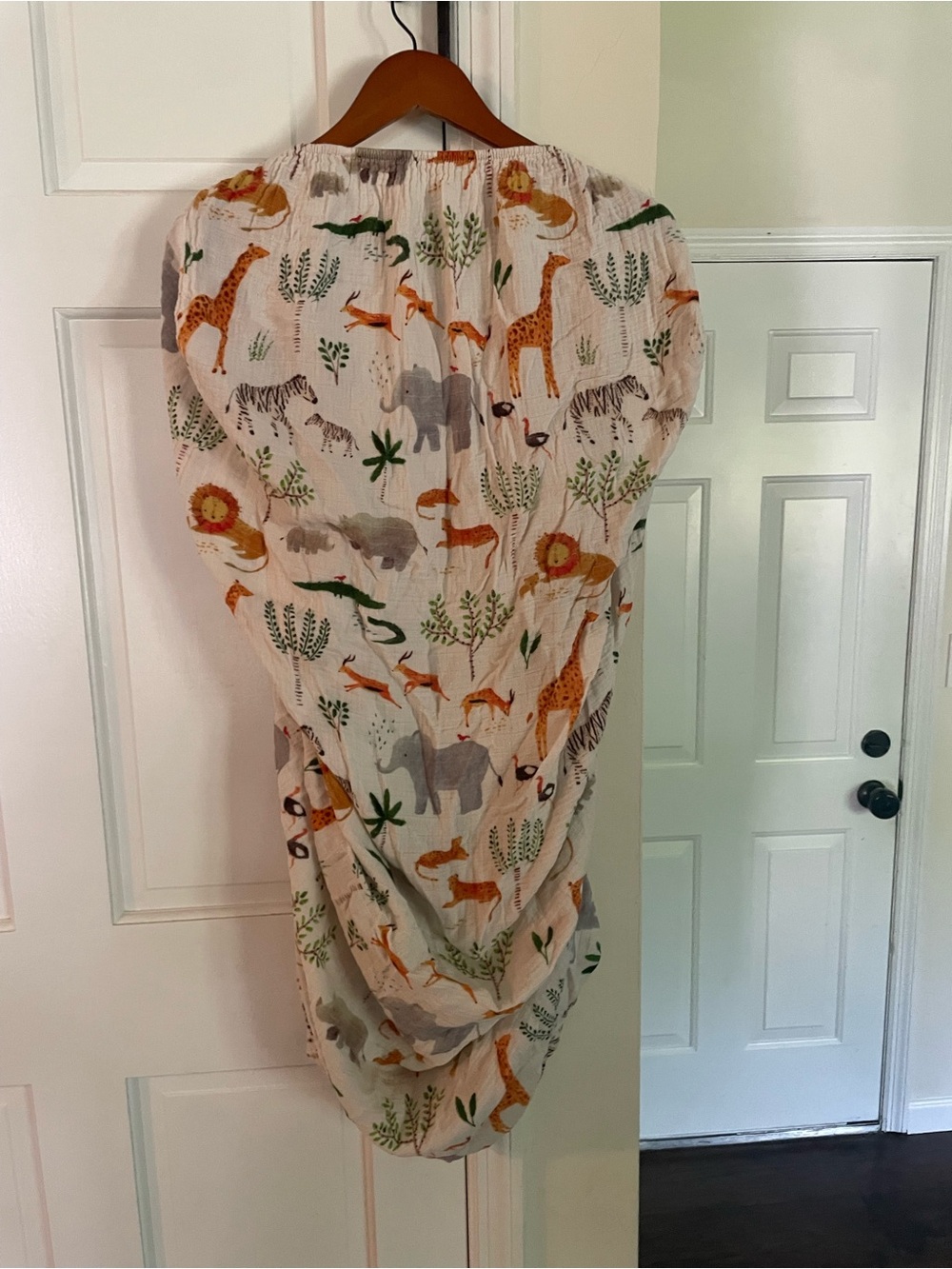 Safari Animal Muslin Crib Sheet- Neutral Tones